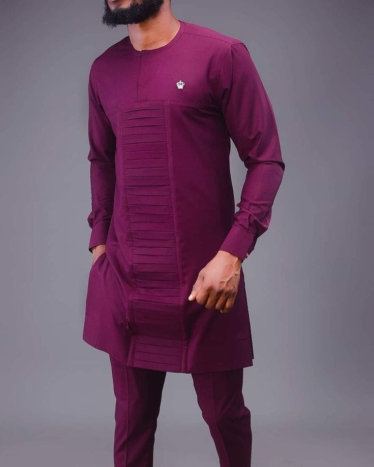 Body Fit Redish Men's Kaftan