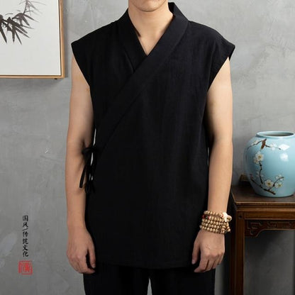 Half Selves Men's Black Kimono