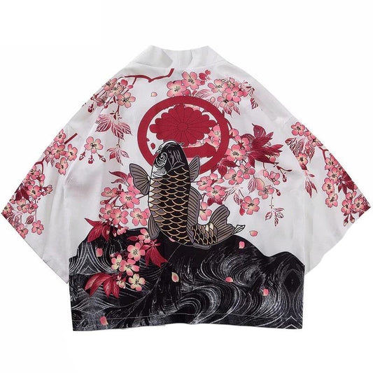 Flowery Fish Style Men's Kimono